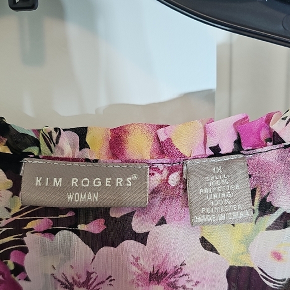 Kim Rogers Floral Blouse - Pink, Black, and Yellow - Picture 2 of 7